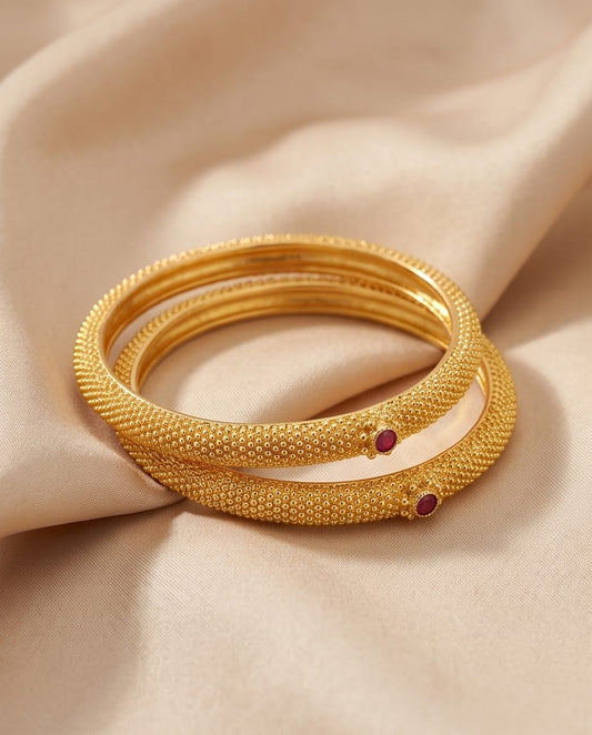 Sia Granular Ruby Bangles